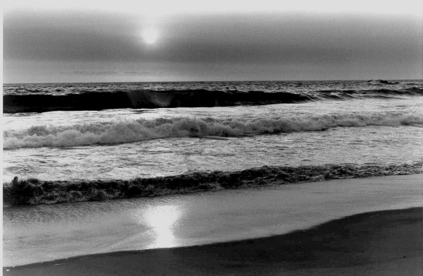 Crépuscule sur une plage chilienne